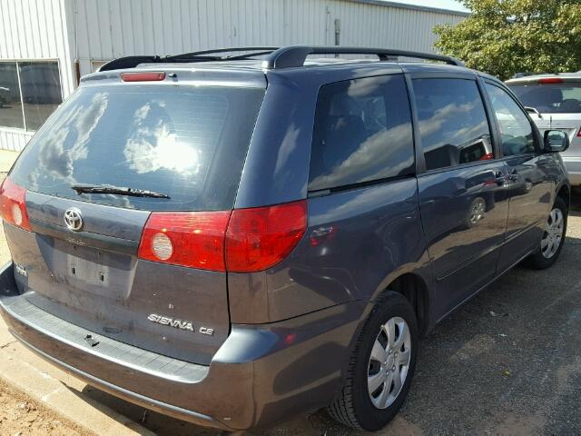 5TDZK23CX7S091174 - 2007 TOYOTA SIENNA CE BLUE photo 4