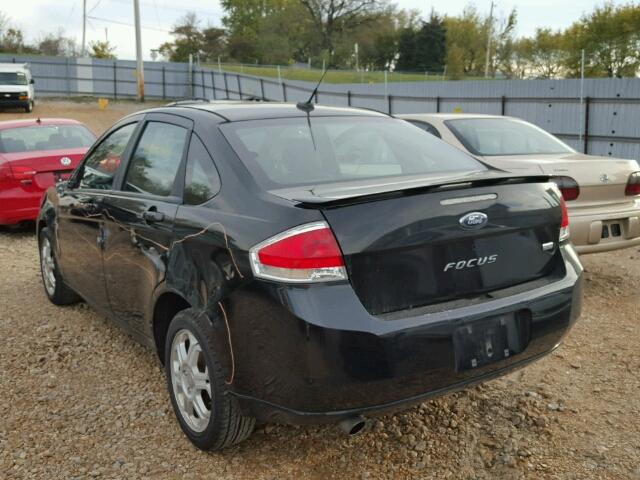 1FAHP35N68W162850 - 2008 FORD FOCUS SE/S BLACK photo 3