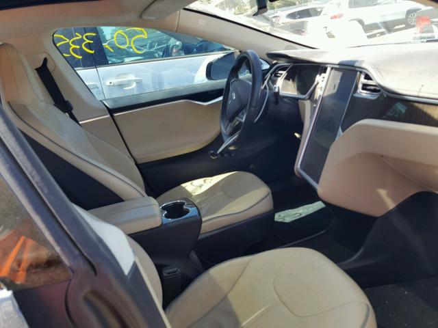 5YJSA1CP7DFP14672 - 2013 TESLA MODEL S BLUE photo 5