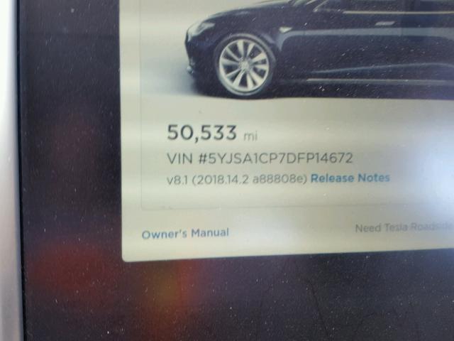 5YJSA1CP7DFP14672 - 2013 TESLA MODEL S BLUE photo 8