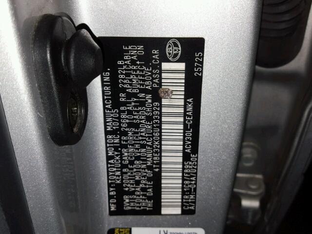 4T1BE32K06U133929 - 2006 TOYOTA CAMRY LE 棕色 照片 10