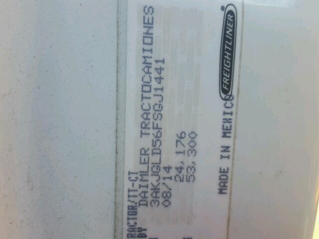 3AKJGLD56FSGJ1441 - 2015 FREIGHTLINER CASCADIA 1 WHITE photo 10