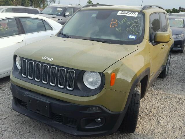 ZACCJABT3FPC14555 - 2015 JEEP RENEGADE L GREEN photo 2