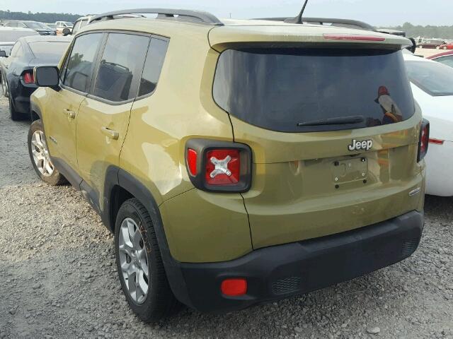 ZACCJABT3FPC14555 - 2015 JEEP RENEGADE L GREEN photo 3