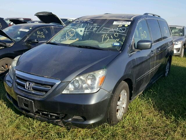 5FNRL38765B090104 - 2005 HONDA ODYSSEY EX GRAY photo 2