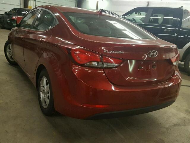 5NPDH4AE8FH646250 - 2015 HYUNDAI ELANTRA SE RED photo 3