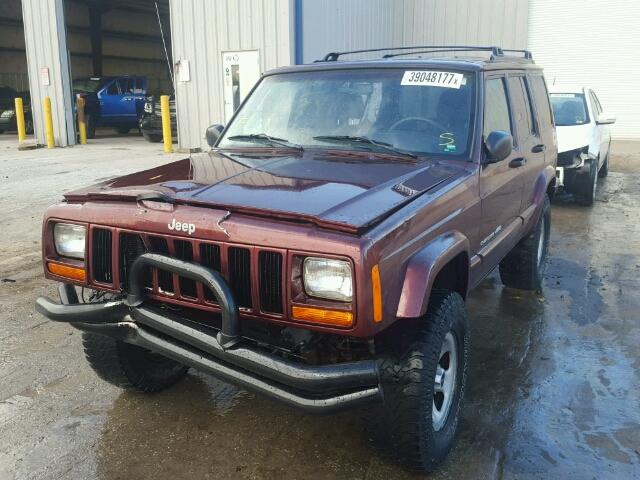 1J4FF58S2YL138140 - 2000 JEEP CHEROKEE C MAROON photo 2