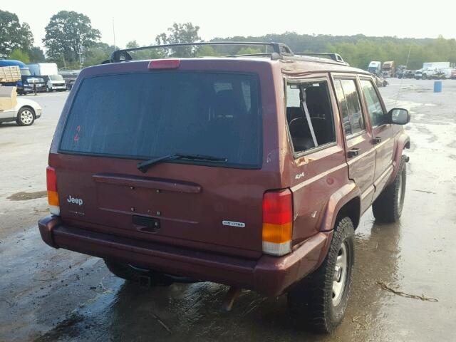 1J4FF58S2YL138140 - 2000 JEEP CHEROKEE C MAROON photo 4