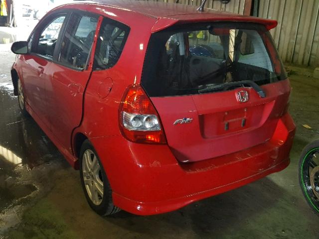 JHMGD38607S034997 - 2007 HONDA FIT S 红色 照片 3