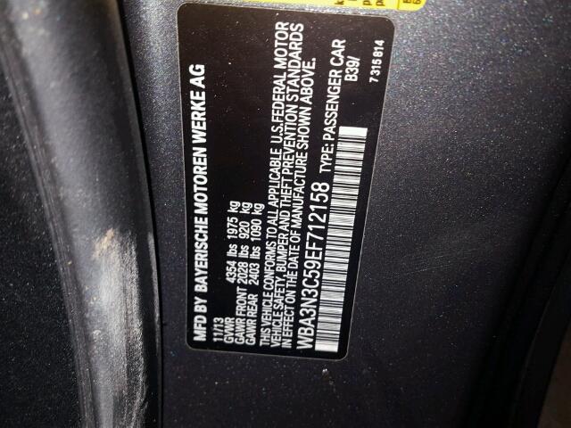 WBA3N3C59EF712158 - 2014 BMW 428 BLACK photo 10