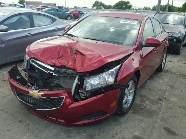 1G1PC5SB1E7266703 - 2014 CHEVROLET CRUZE LT RED photo 2