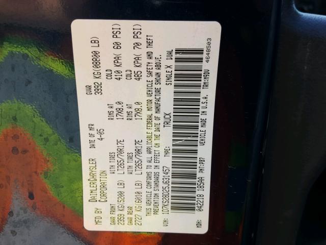 1D7KS28D25J631457 - 2005 DODGE RAM 2500 S BLUE photo 10