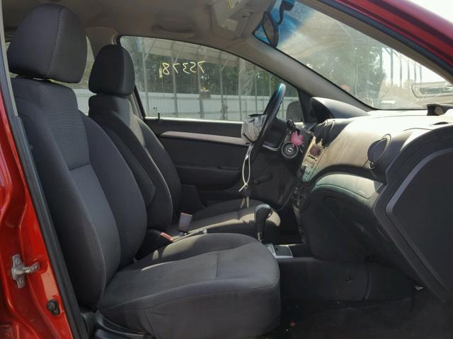 KL1TD5DEXBB231149 - 2011 CHEVROLET AVEO LS RED photo 5