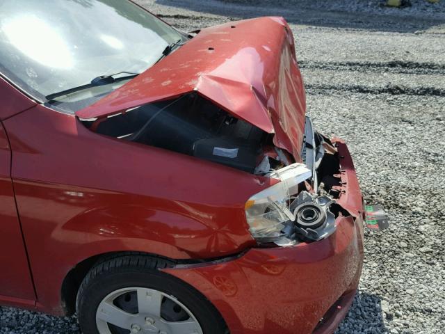 KL1TD5DEXBB231149 - 2011 CHEVROLET AVEO LS RED photo 9