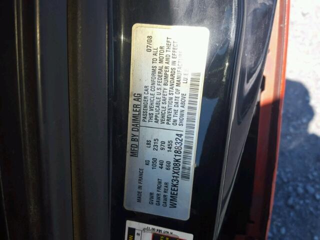 WMEEK31X08K188324 - 2008 SMART FORTWO PAS 橙色 照片 10