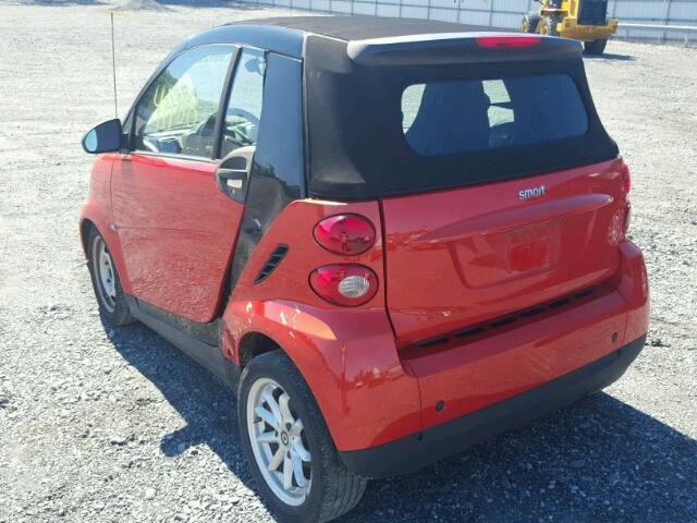 WMEEK31X08K188324 - 2008 SMART FORTWO PAS ORANGE photo 3