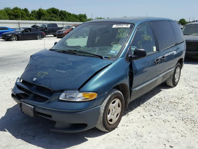 2B4GP2533YR785234 - 2000 DODGE CARAVAN GREEN photo 2