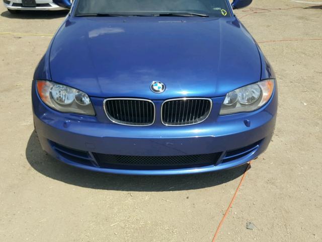 WBAUL7C50BVE87229 - 2011 BMW 128 I BLUE photo 9