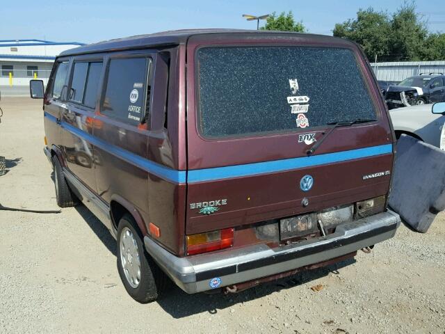 WV2YB0258LG098150 - 1990 VOLKSWAGEN VANAGON MAROON photo 3