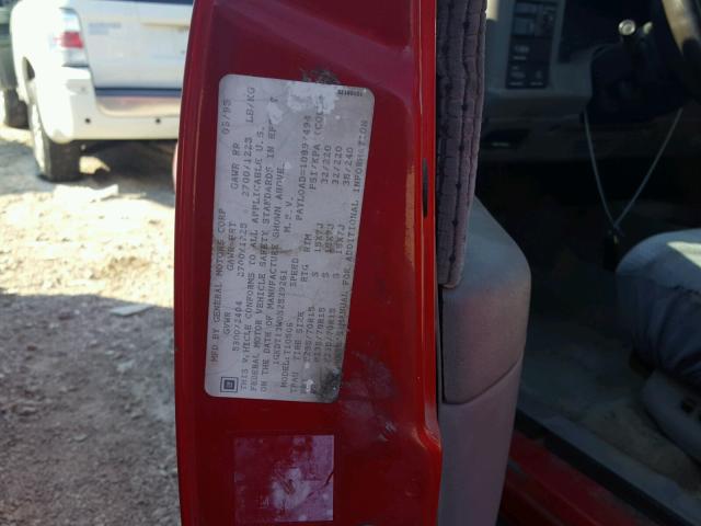 1GKDT13W0S2539261 - 1995 GMC JIMMY Կարմիր լուսանկար 10