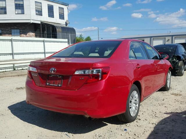 4T4BF1FK0CR168998 - 2012 TOYOTA CAMRY BASE RED photo 4