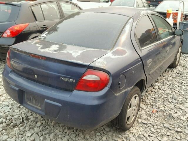 1B3ES26C35D101449 - 2005 DODGE NEON BASE BLUE photo 4