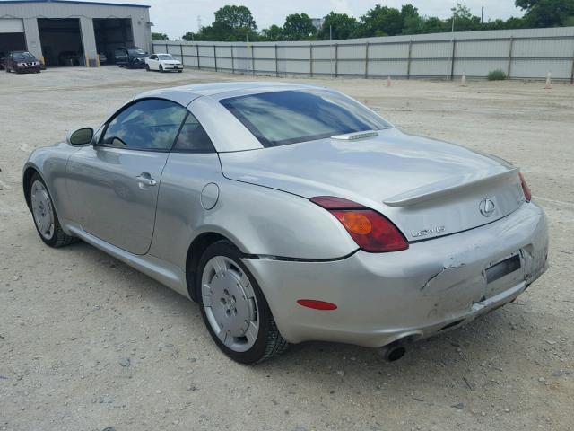 JTHFN48Y220002279 - 2002 LEXUS SC 430 SILVER photo 3