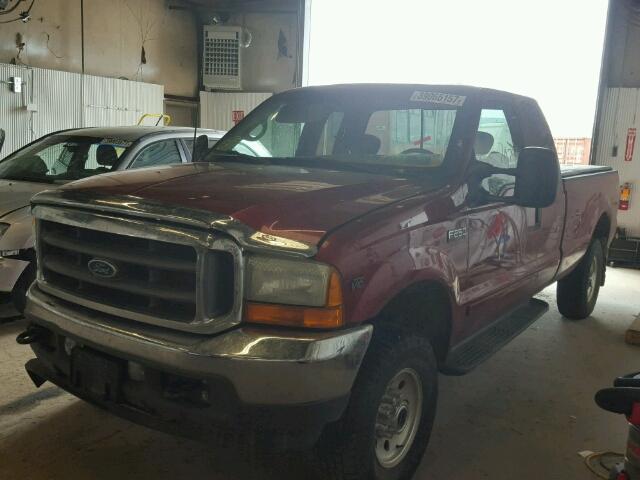 1FTNX21S71ED87969 - 2001 FORD F250 RED photo 2
