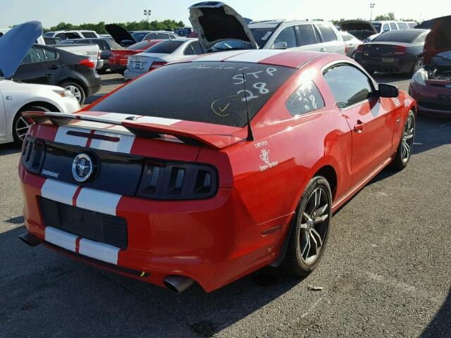 1ZVBP8AM7E5306141 - 2014 FORD MUSTANG RED photo 4