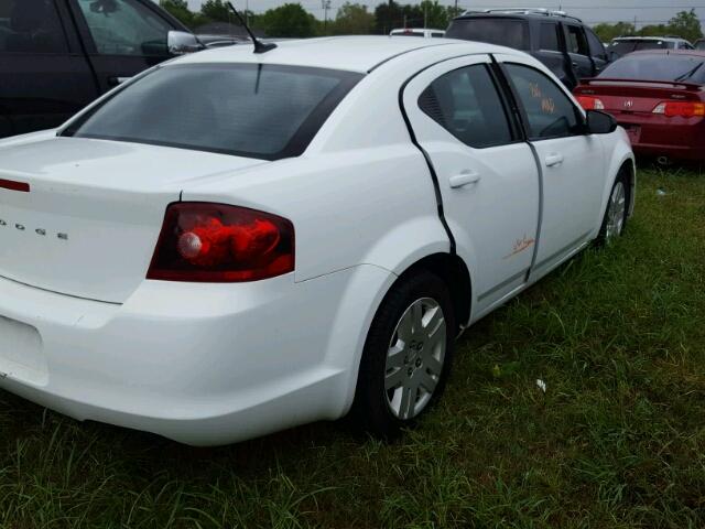 1C3CDZAB7EN199438 - 2014 DODGE AVENGER SE WHITE photo 4