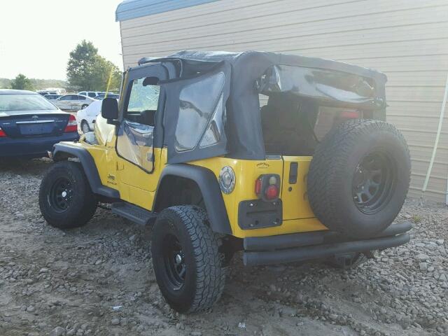 1J4FA49S73P371682 - 2003 JEEP WRANGLER / YELLOW photo 3