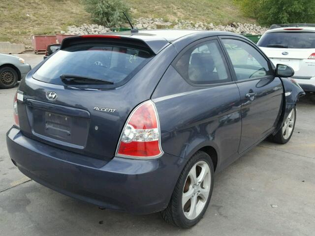 KMHCN36C47U046138 - 2007 HYUNDAI ACCENT SE BLACK photo 4