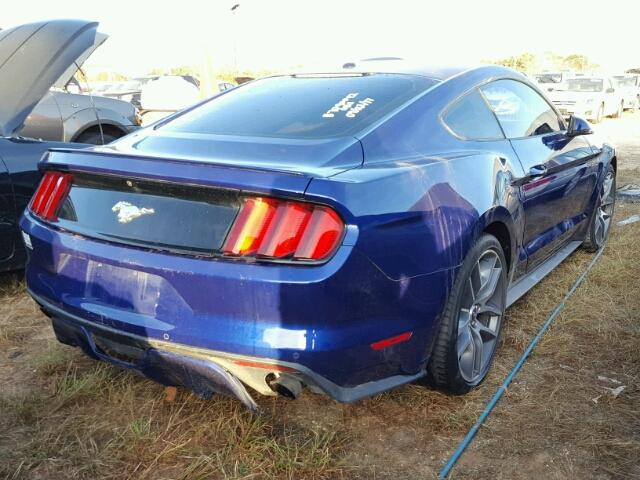 1FA6P8TH5F5302228 - 2015 FORD MUSTANG BLUE photo 4