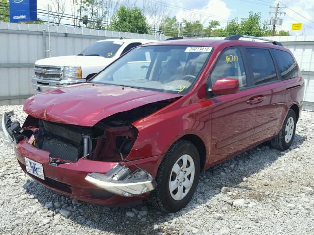 KNDMB233296314319 - 2009 KIA SEDONA EX RED photo 2