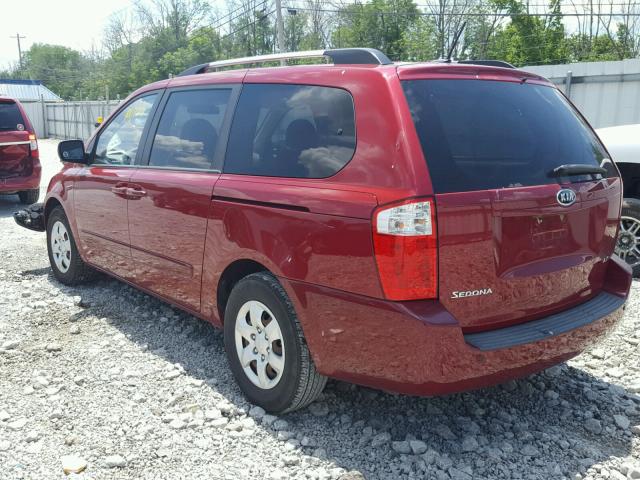 KNDMB233296314319 - 2009 KIA SEDONA EX RED photo 3