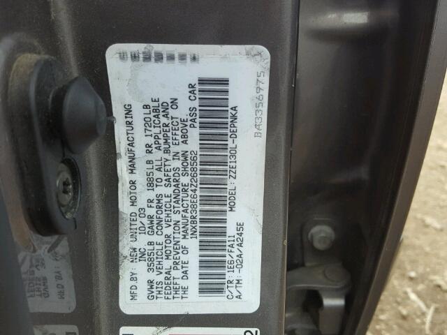 1NXBR38E64Z268562 - 2004 TOYOTA COROLLA CE SILVER photo 10