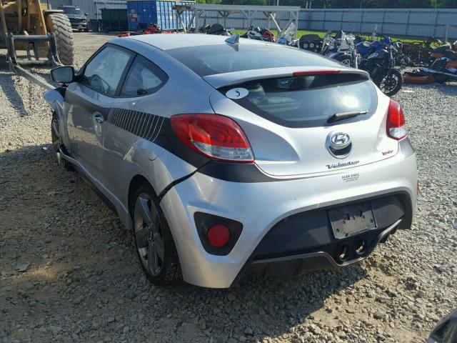 KMHTC6AE9DU137479 - 2013 HYUNDAI VELOSTER T SILVER photo 3