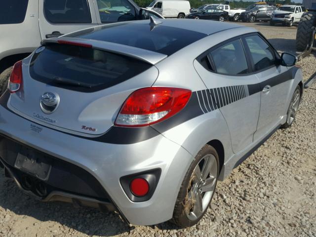 KMHTC6AE9DU137479 - 2013 HYUNDAI VELOSTER T SILVER photo 4