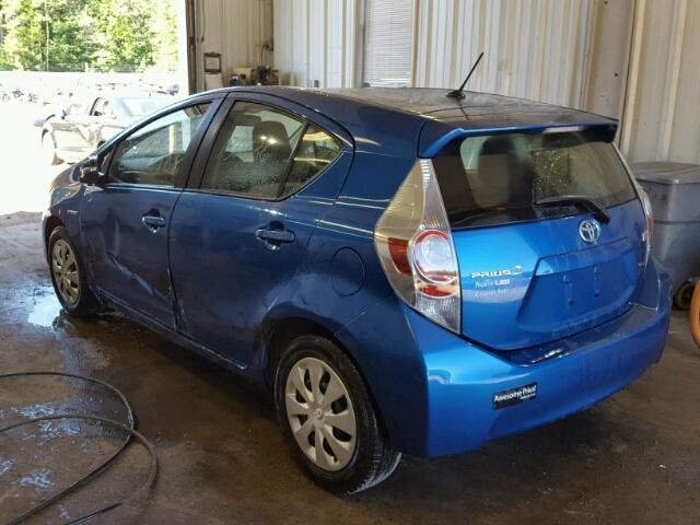 JTDKDTB39C1524977 - 2012 TOYOTA PRIUS C BLUE photo 3