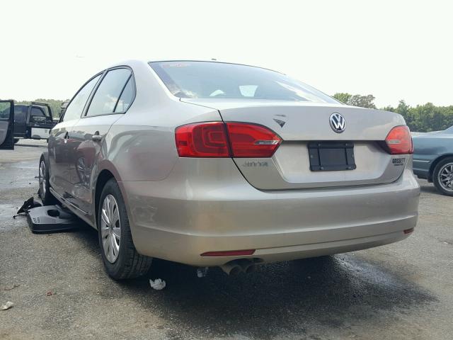 3VW2K7AJXEM233968 - 2014 VOLKSWAGEN JETTA BASE 米色 照片 3