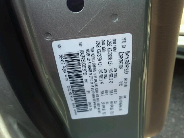 1D4GP25303B121731 - 2003 DODGE CARAVAN SE GRAY photo 10