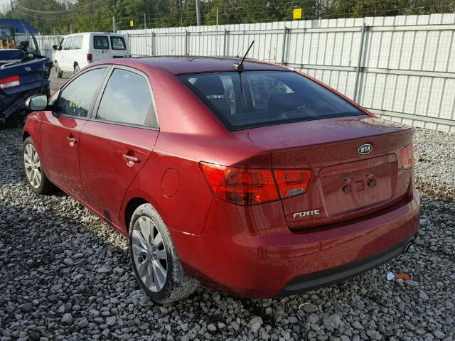 KNAFW4A39A5140140 - 2010 KIA FORTE SX RED photo 3