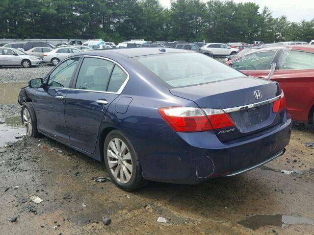 1HGCR2F82EA165496 - 2014 HONDA ACCORD EXL BLUE photo 3