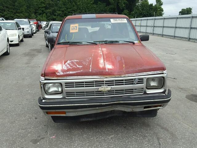 1GNCS13Z6M2185003 - 1991 CHEVROLET BLAZER S10 MAROON photo 9