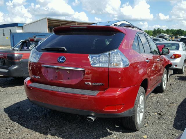 JTJHW31U982062515 - 2008 LEXUS RX 400H RED photo 4