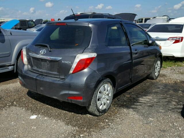 JTDJTUD33CD515174 - 2012 TOYOTA YARIS GRAY photo 4