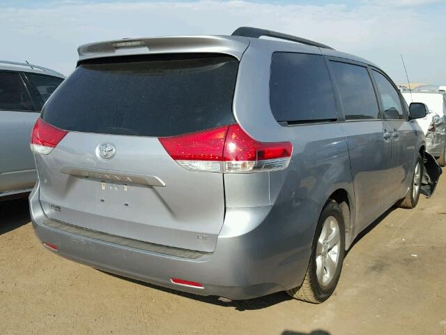 5TDKK3DC6CS212279 - 2012 TOYOTA SIENNA LE SILVER photo 4