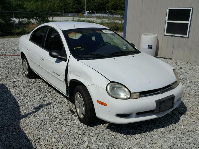 1B3ES46C1YD514745 - 2000 DODGE NEON BASE WHITE photo 1