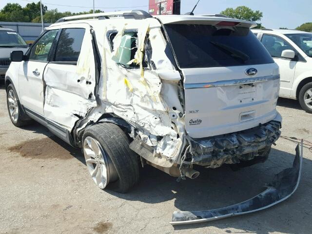 1FM5K8D8XDGC80162 - 2013 FORD EXPLORER WHITE photo 3