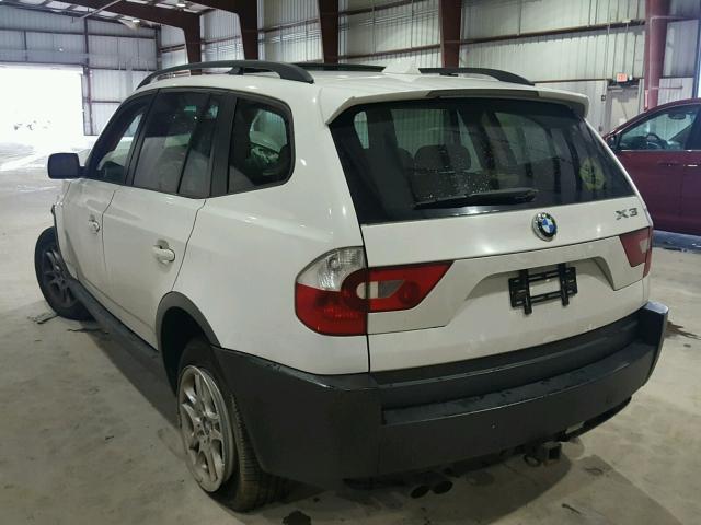 WBXPA73435WC48563 - 2005 BMW X3 2.5I WHITE photo 3